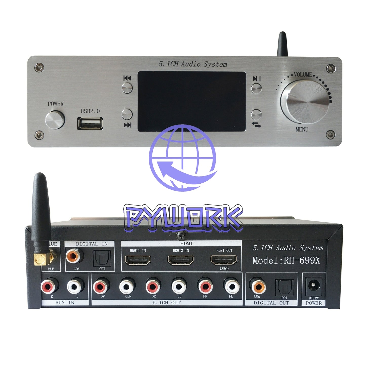 4K HDMI 5.1 Audio Decoder Bluetooth 5.0 DAC Lossless For DTS U Disk RH-699X tps~