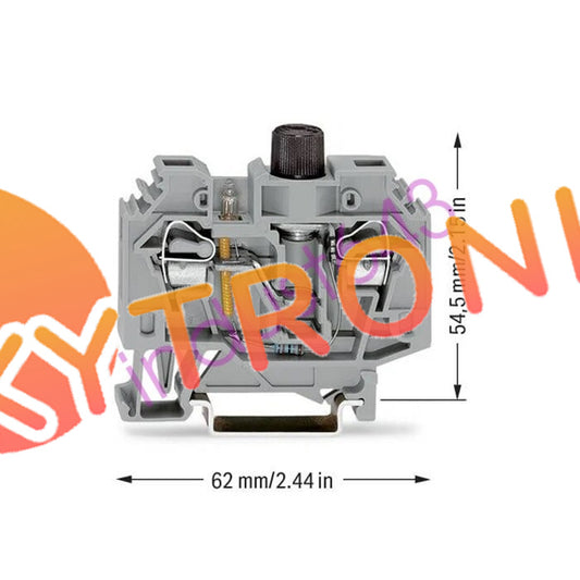 10pcs WAGO 282-124 2-Conductor Fuse Terminal Block 6,00 mm2 Gray