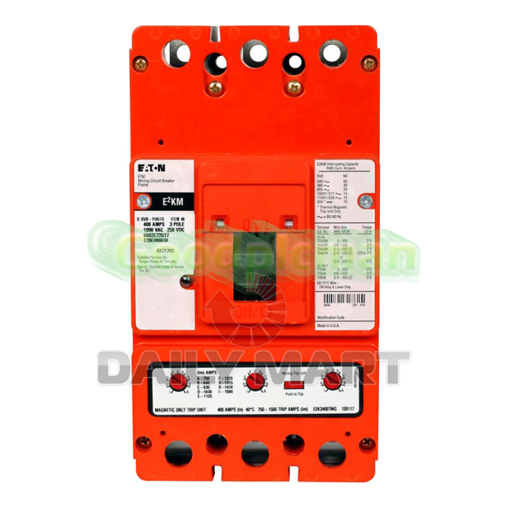 EATON E2KM3400MGW Mining Circuit Breaker 3P 400A