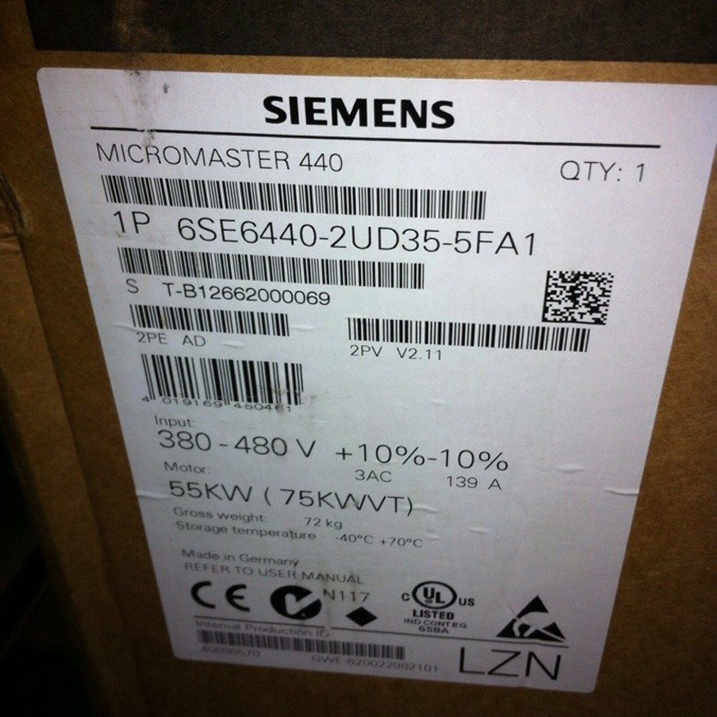 6SE6440-2UD35-5FA1 - SIEMENS