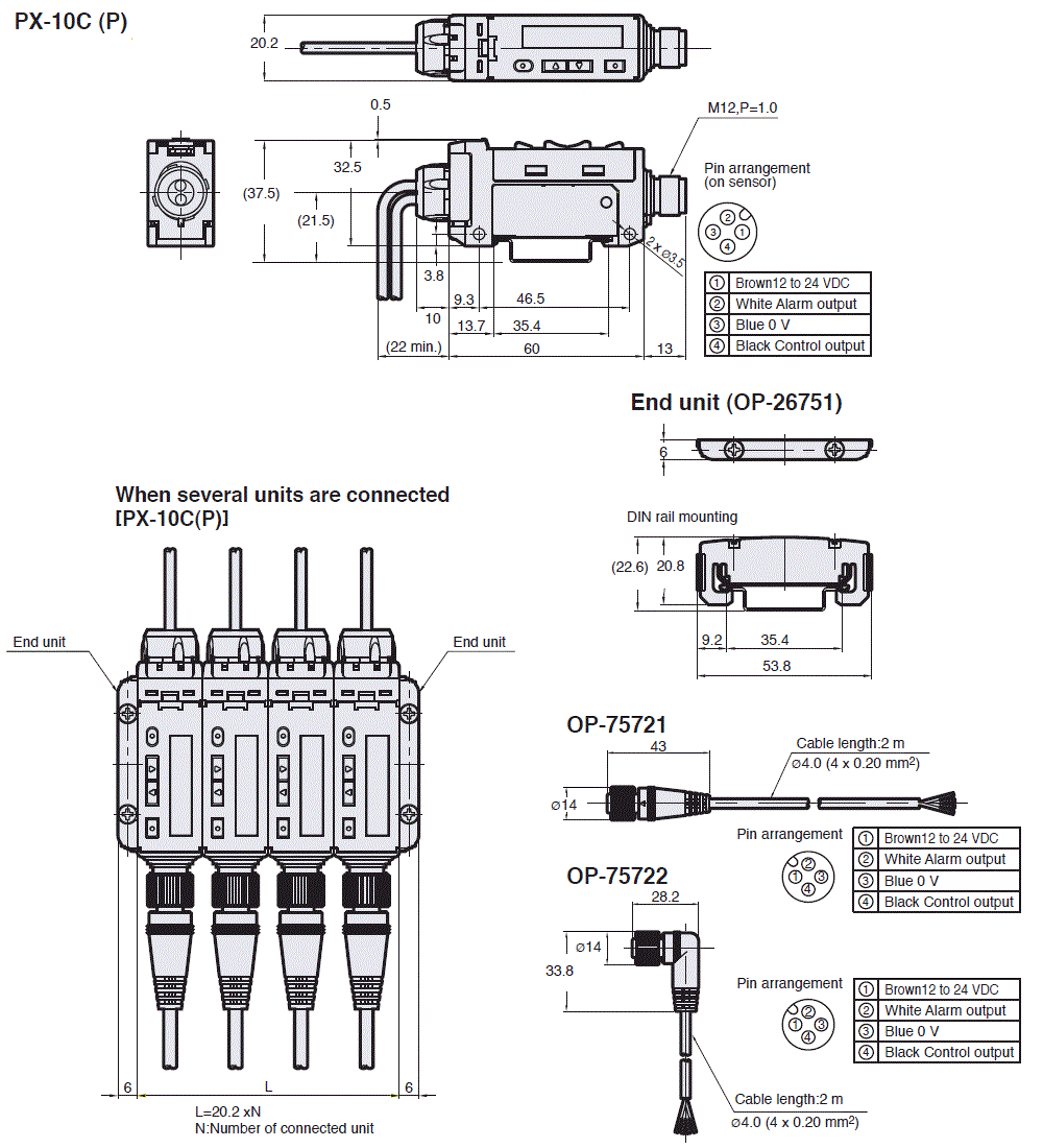 new KEYENCE PX-10CP Photoelectric Sensor