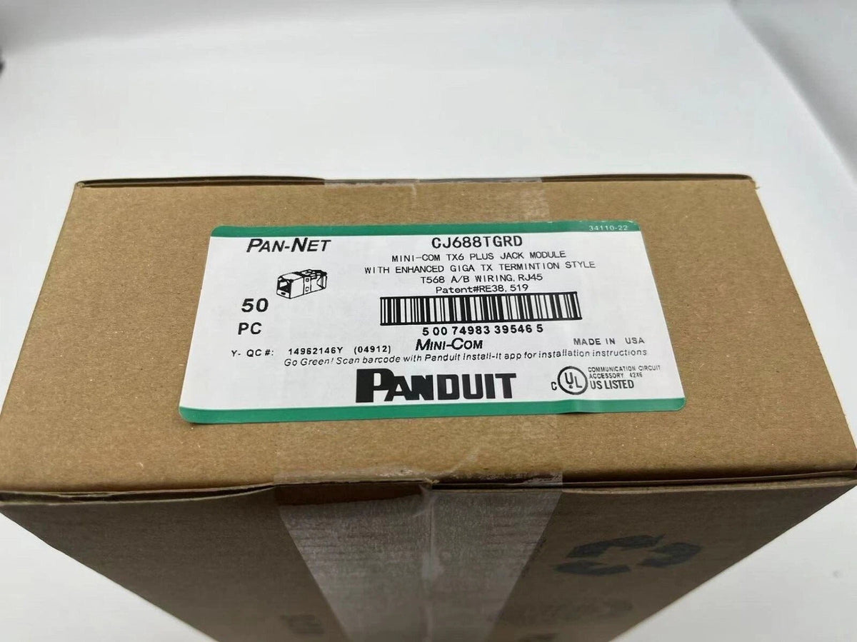 Panduit Giga TX Cat6 Network jack CJ688TGIW CJ688TGBU CJ688TGGR CJ688TGBL Qty 50