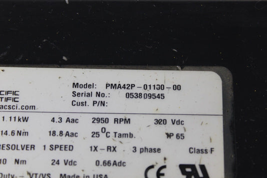 used Pacific Scientific PMA42P-01100-00 Motor Gearbox - PACIFIC SCIENTIFIC