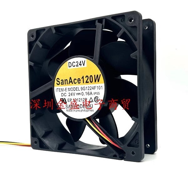 Sanyo 9G1224F101 12038 DC24V 0.16A 120*120*38MM 3-Wire Inverter Cooling Fan