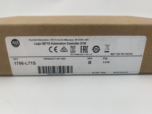 Logix 1756-L71S Controller PLC with 2MB Memory - LOGIX