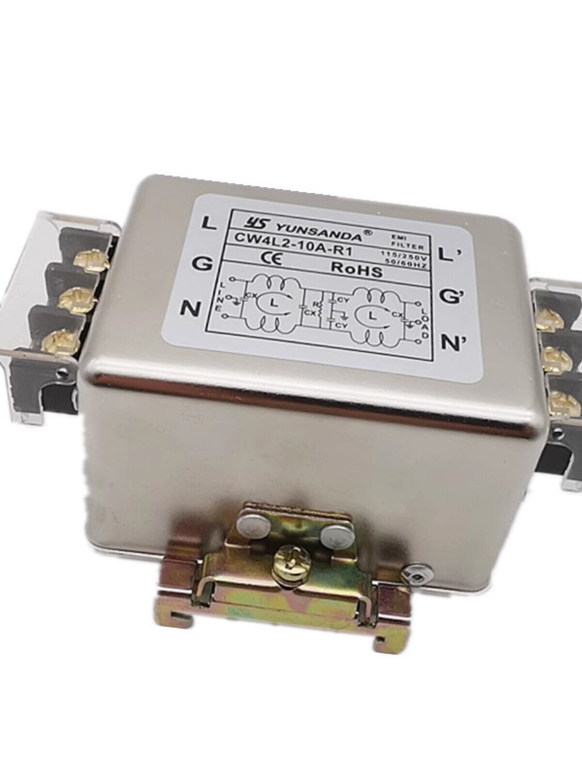 new YS YUNSANDA Power Filter Guide Rail Terminal Block 220V 10A CW4L2-10A-R1
