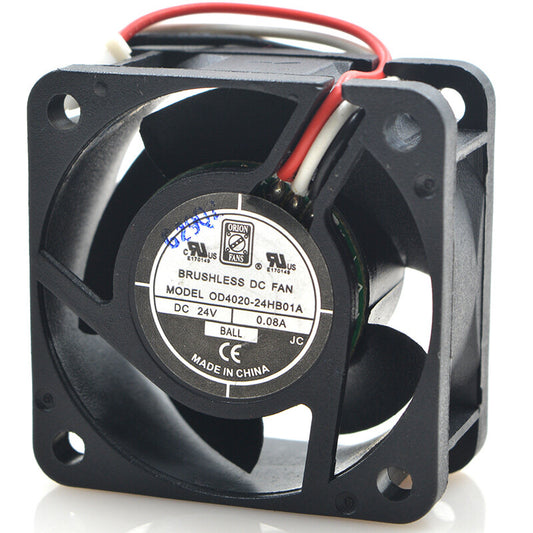 1pcs DC FAN OD4020-24HB01A 24V 0.08A 4020 4CM 3-wire fan