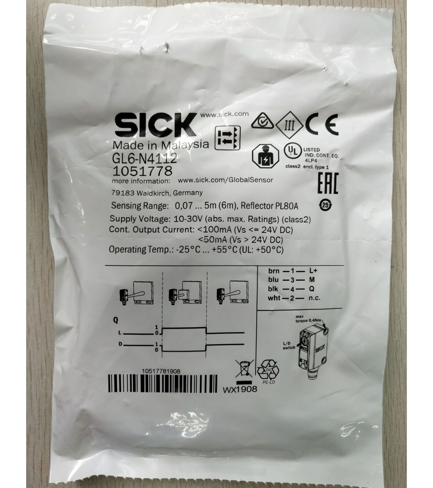 1PC SICK GL6-N4112 Photoelectric Switch Sensor - SICK