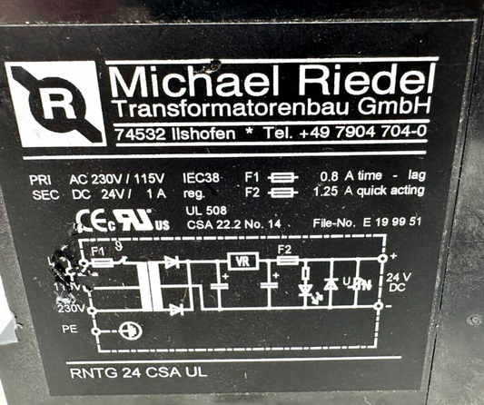 used Michael Riedel RNTG 24 CSA UL Transformer - MICHAEL RIEDEL