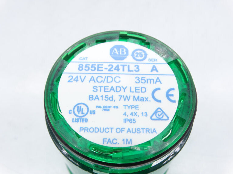 Allen Bradley 855E-24TL3 Indicator Light Series A Digital Wall Clock Display with 24-Hour, 12-Hour, Date, Temperature & Alarm - ALLEN BRADLEY