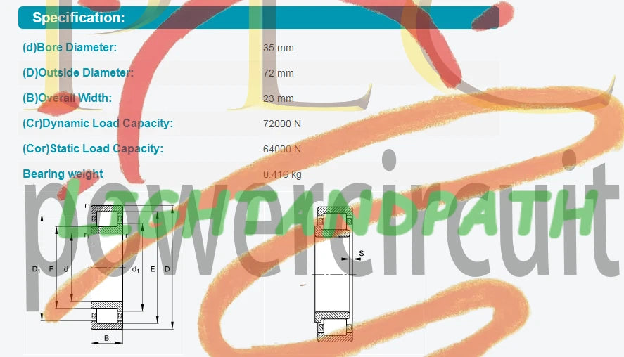 1Pcs FAG NJ 2207E.TVP2 Cylindrical Roller Bearings 35x72x23mm~