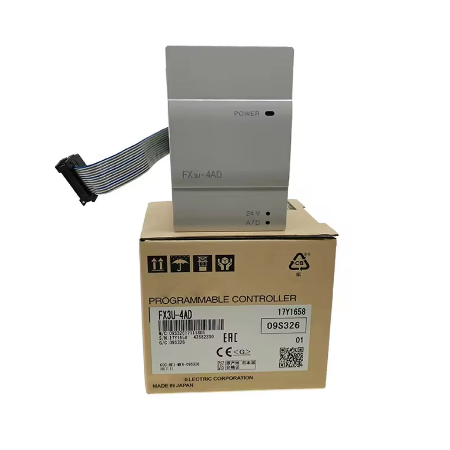 Mitsubishi FX3U-4AD PLC Module with 4 Inputs, 1 Output, 10-bit A/D, 16-bit D/A - MITSUBISHI