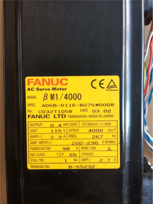 1PC FANUC A06B-0116-B275#0008 SERVO MOTOR A06B0116B275#0008