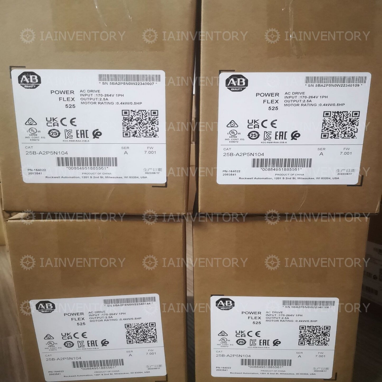 Allen Bradley PowerFlex 525 AC Drive - 1 Unit New In Box - ALLEN BRADLEY