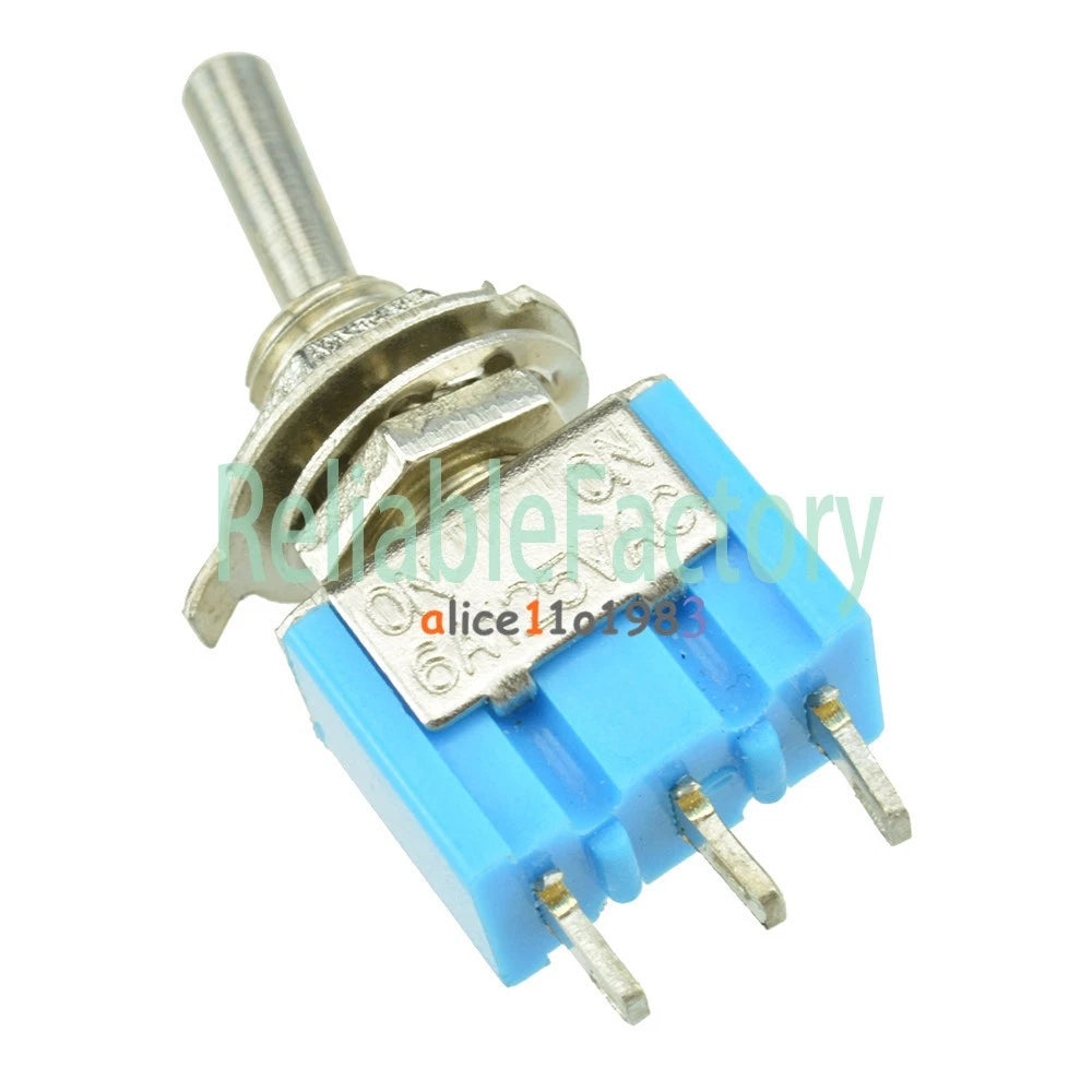 10PCS Mini 6A 125VAC SPDT MTS-102 3 Pin 2 Position On-on Toggle Switches Practic