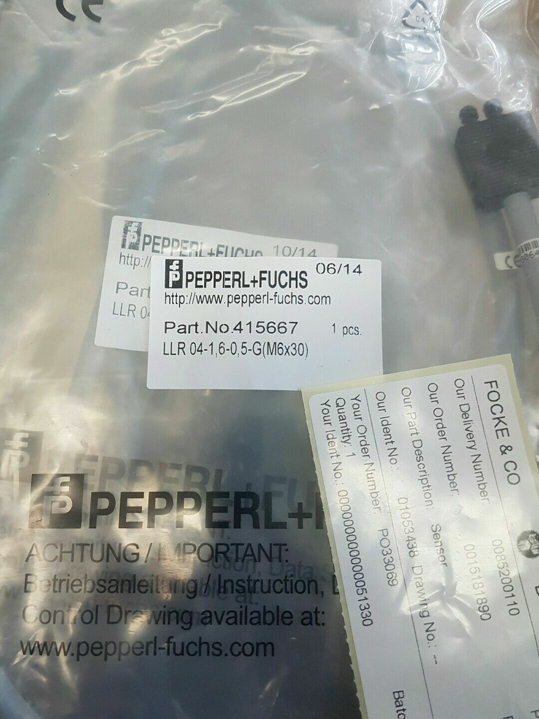 Pepperl+Fuchs LLR04-1.6-0.5-G Sensor - PEPPERL+FUCHS