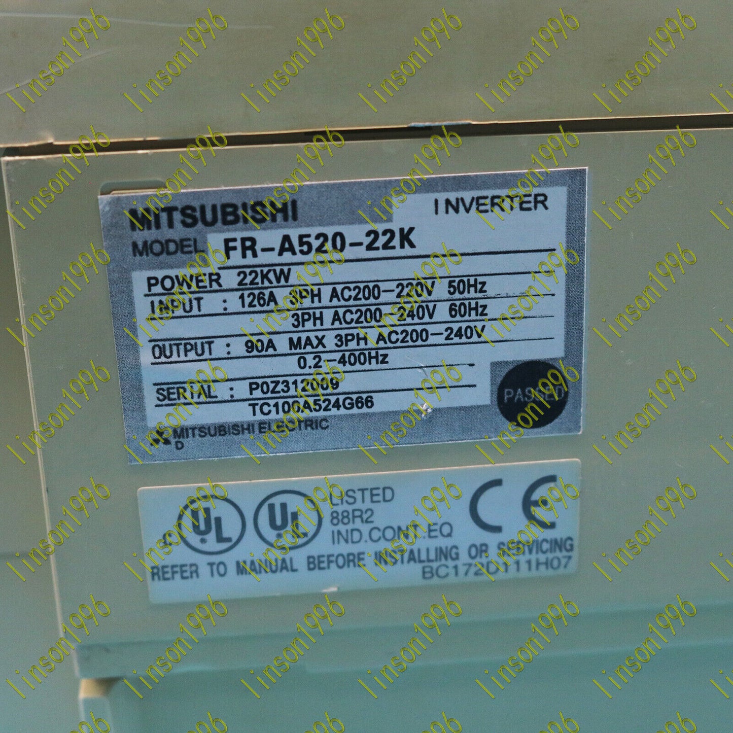 Mitsubishi FR-A520-22K 22KW 220V tested and approved - MITSUBISHI