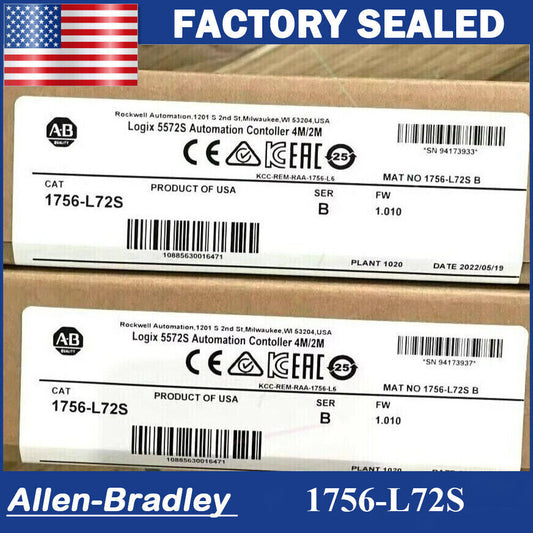 GuardLogix Controller 1756-L72S: Factory Sealed, 4MB Storage - GUARDLOGIX