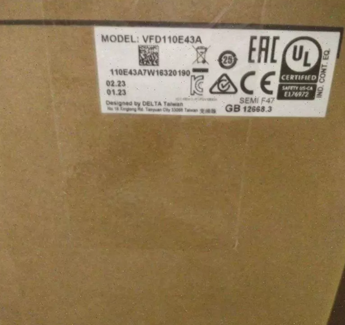 Delta VFD110C43A Inverter Drive - DELTA