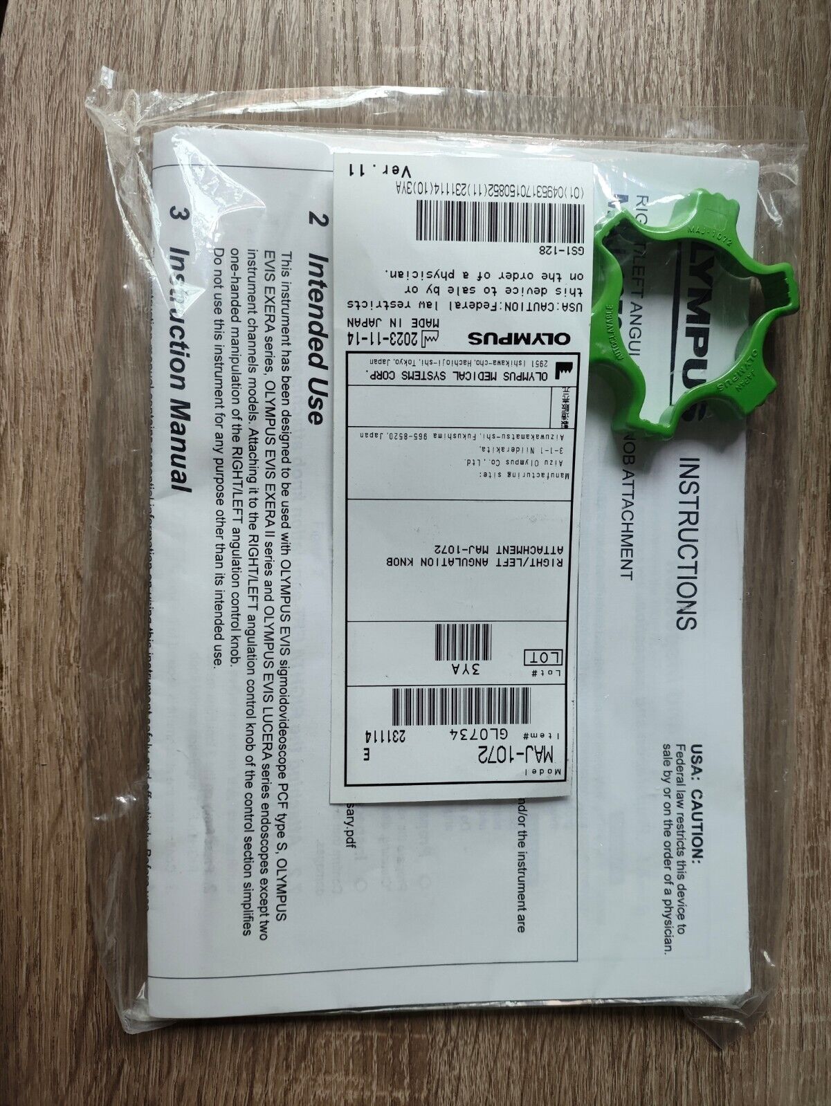 new Olympus MAJ-1072 Gastrointestinal endoscope spiral sleeve - OLYMPUS CORPORATION