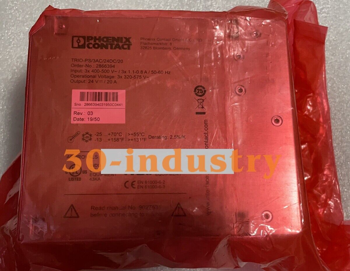 PHOENIX CONTACT TRIO-PS/3AC/24DC/20 Power Supply Module 2866394 - PHOENIX CONTACT