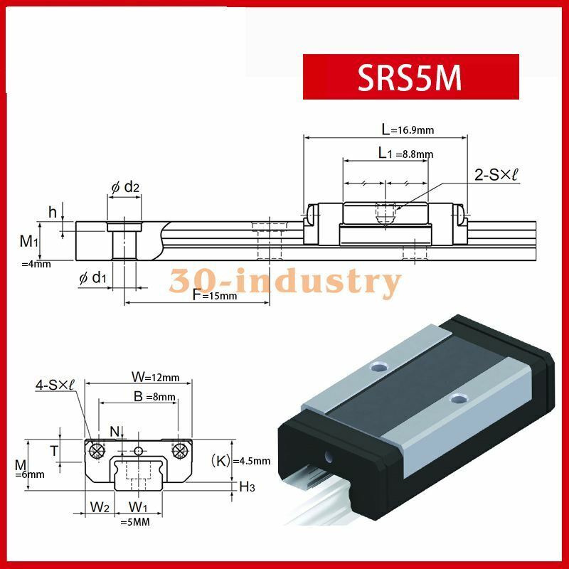 1Pcs SRS5M Linear Guide Slider for Smooth Motion Control - Generic
