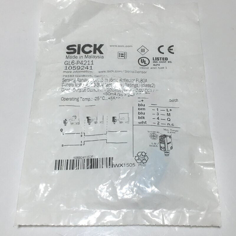 ONE SICK GL6-P4211 Proximity Switch Sensor Fast - SICK