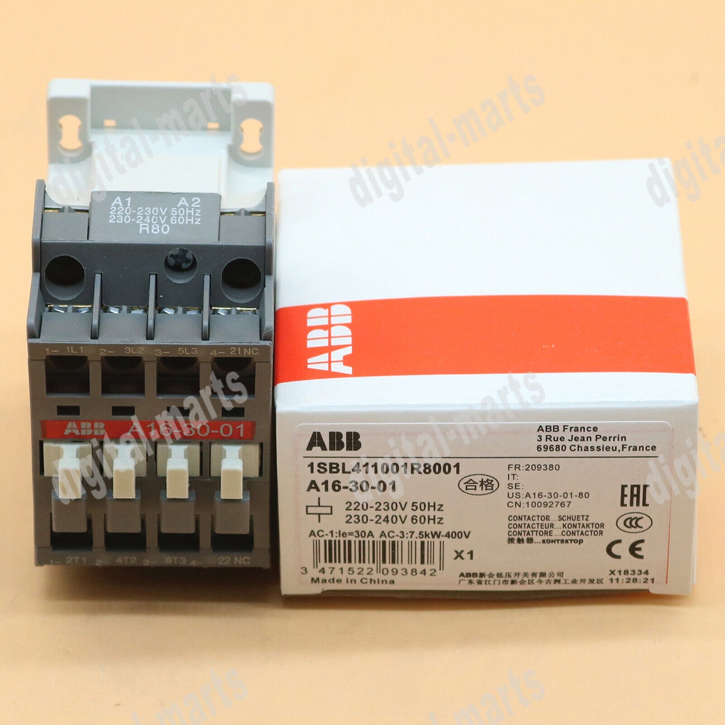 Abb A16-30-01 AC220V AC Contactor Quality Assured - ABB
