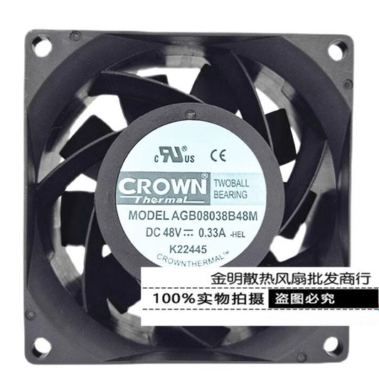 CROWN AGB08038B48M 8038 DC48V 0.33A 8CM Inverter Cooling Fan