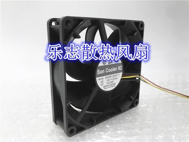 Sanyo 9A0912H411 9025 DC12V 0.21A 9CM 3-Wire Inverter Cooling Fan