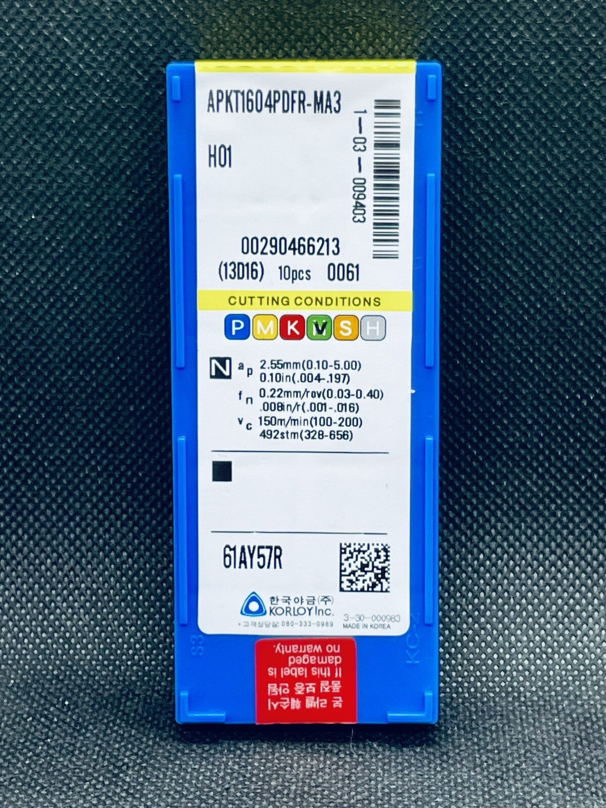KORLOY APKT1604PDFR-MA3 H01 Carbide Milling Inserts 10 pcs