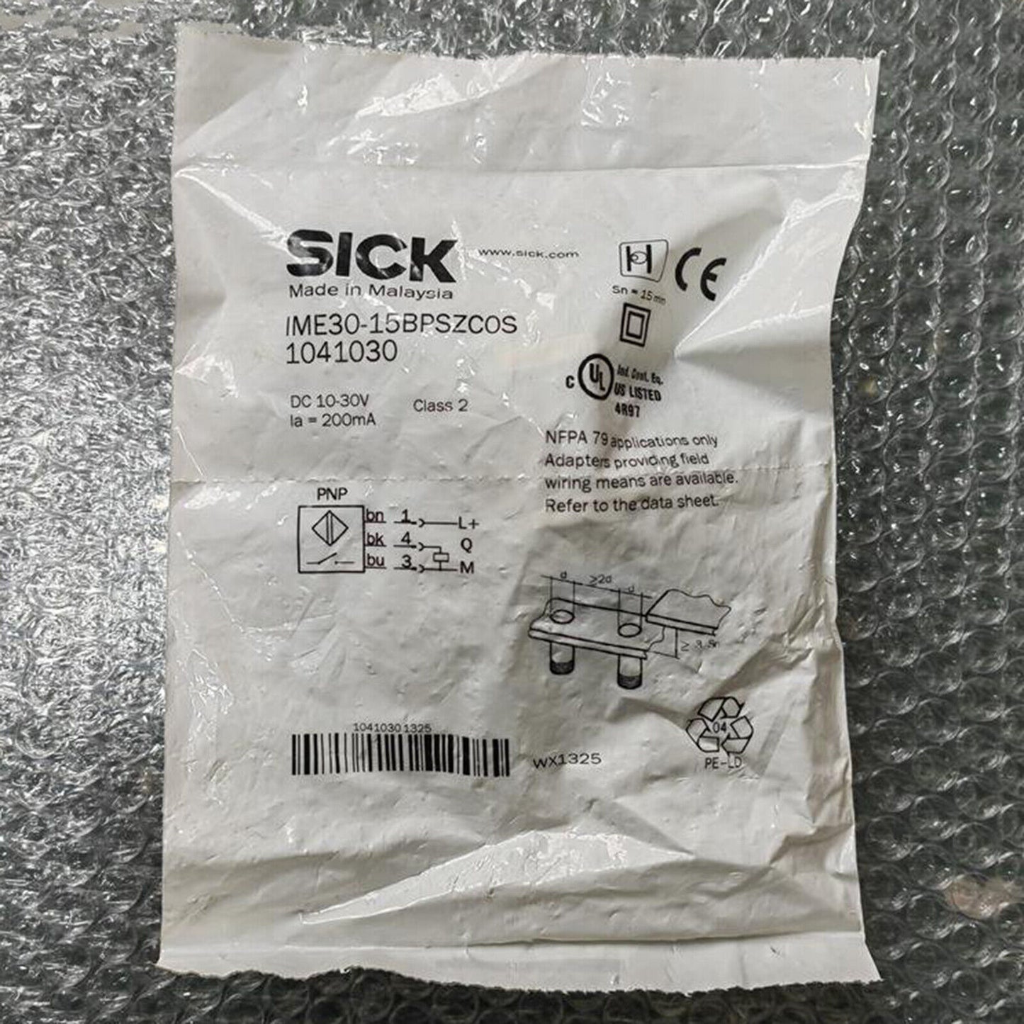 Proximity switch sensor IME30-15BPSZC0S - ONE SICK