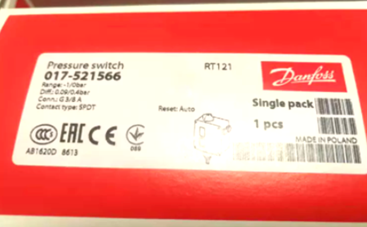 DANFOSS Pressure Switch 017-521566 - DANFOSS