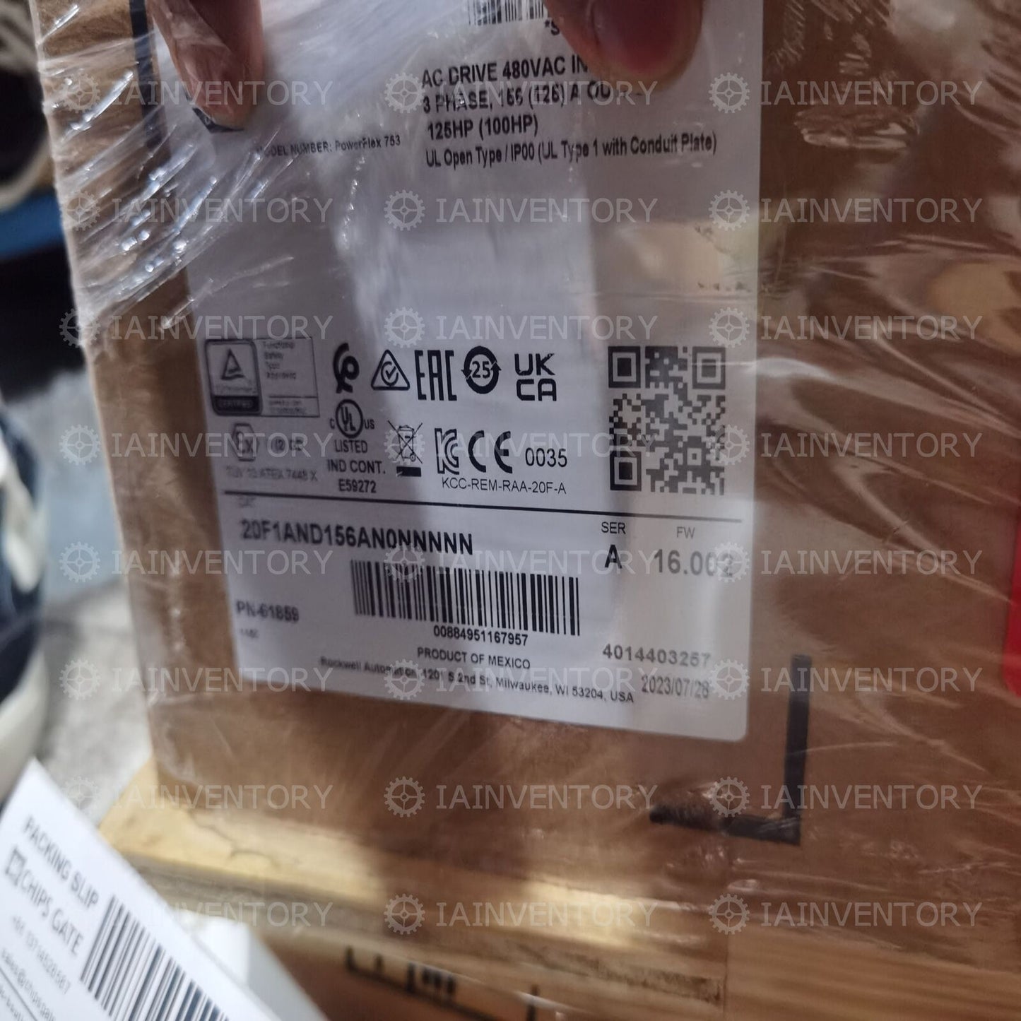 Allen Bradley PowerFlex 753 VFD Drive (20F1AND156AN0NNNNN) 125HP VFD Motor Drive - ALLEN BRADLEY
