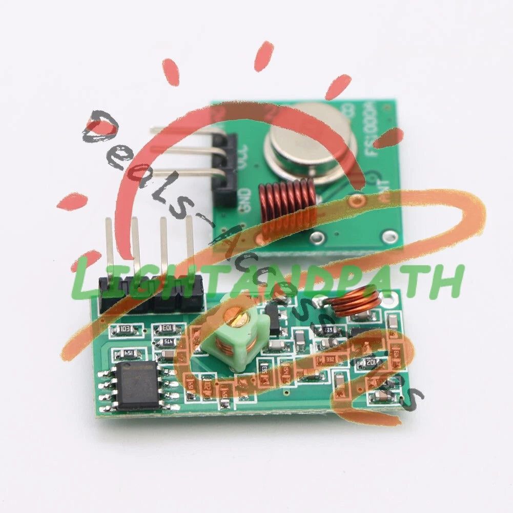 433 Mhz DC 5V RF Transmitter & Receiver Module for Arduino Raspberry (1PCS)