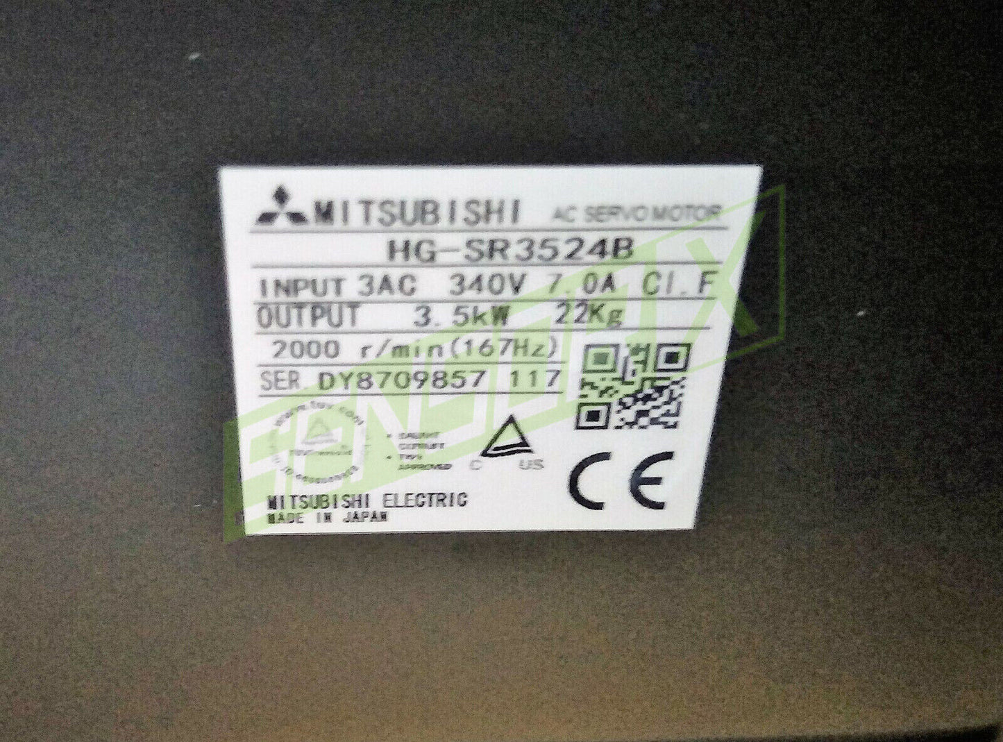 MITSUBISHI AC Servo Motor HG-SR3524B 35V 20Hz 40W - MITSUBISHI