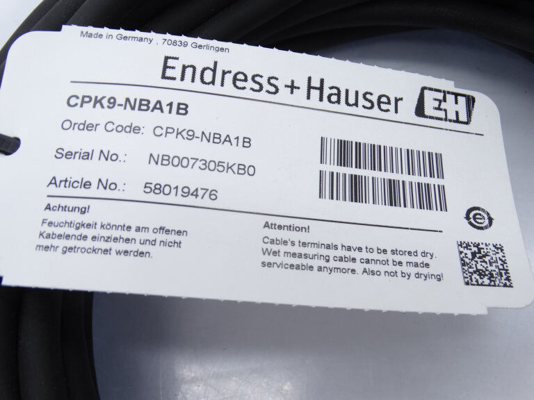 ENDRESS & HAUSER CPK9-NBA1B CABLE | High-Quality Data Cable for NBA | Made in Germany - ENDRESS & HAUSER
