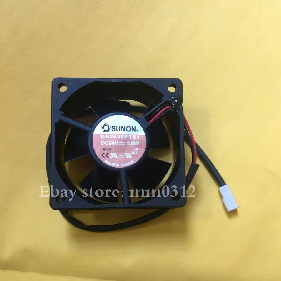 used 1pcs SUNON KD2406PTS1 DC24V 2.6W 6CM 6025 60mm Inverter Cooling Fan 2pin