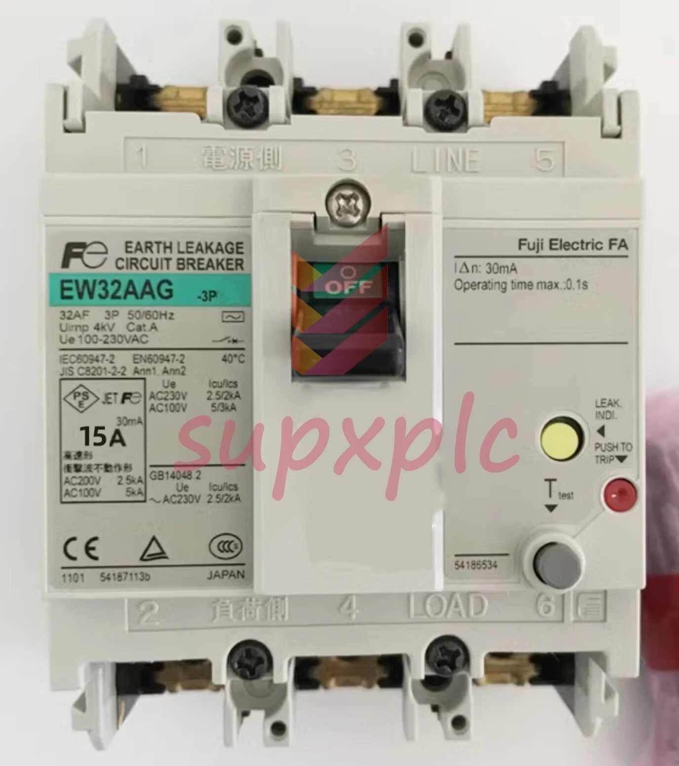 Fuji Electric Leakage protection Circuit breaker EW32AAG-3P 15A