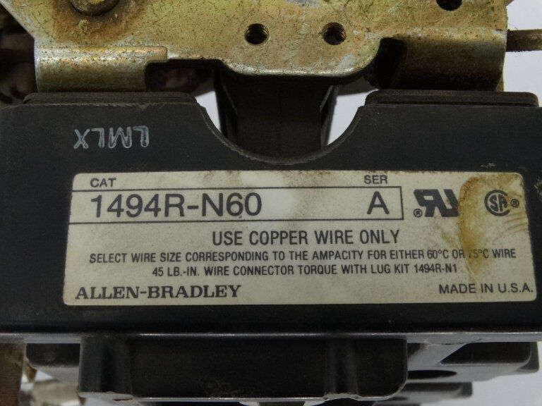 Allen Bradley 1494R-N60 Series A Switch | High-Quality Switchgear | Industrial Grade | Easy Installation | Long-lasting Performance | Perfect for Commercial and Residential Use - ALLEN BRADLEY