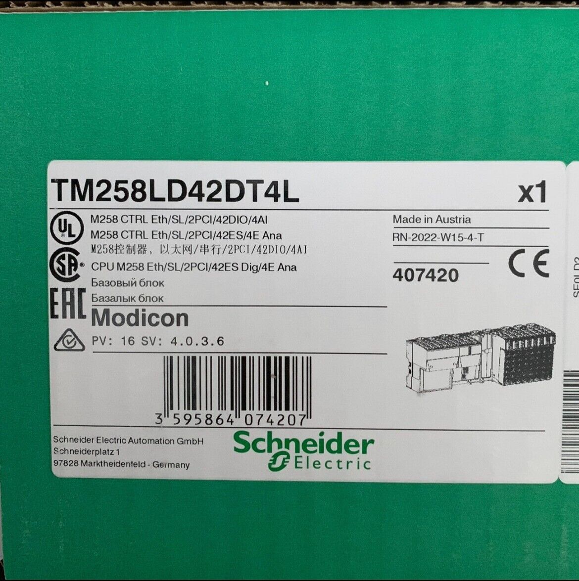 NEW Schneider TM258LD42DT4L PLC programmable control Original and authentic - SCHNEIDER
