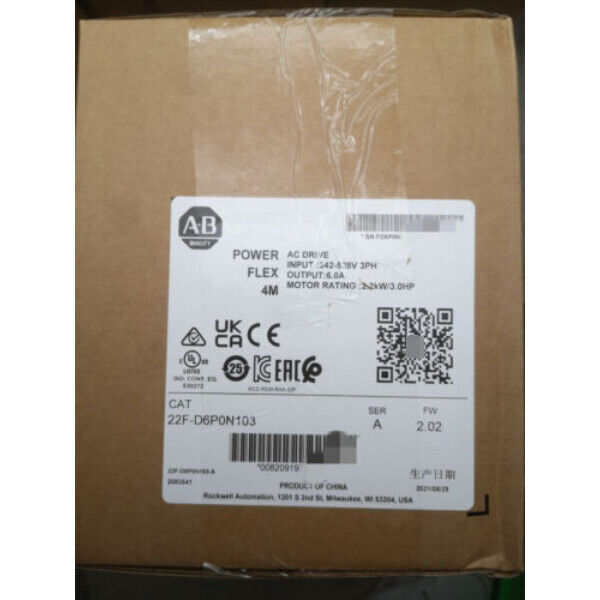 Allen-Bradley 22F-D6P0N103 PowerFlex 4M 2.2KW 3HP AC Drive 22FD6P0N103