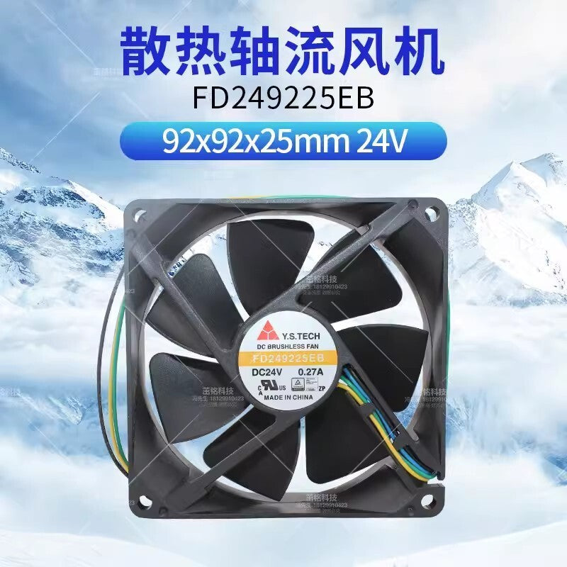Y.S.TECH FD249225EB 9025 DC24V 0.27A 3-Wire Inverter Cooling Fan