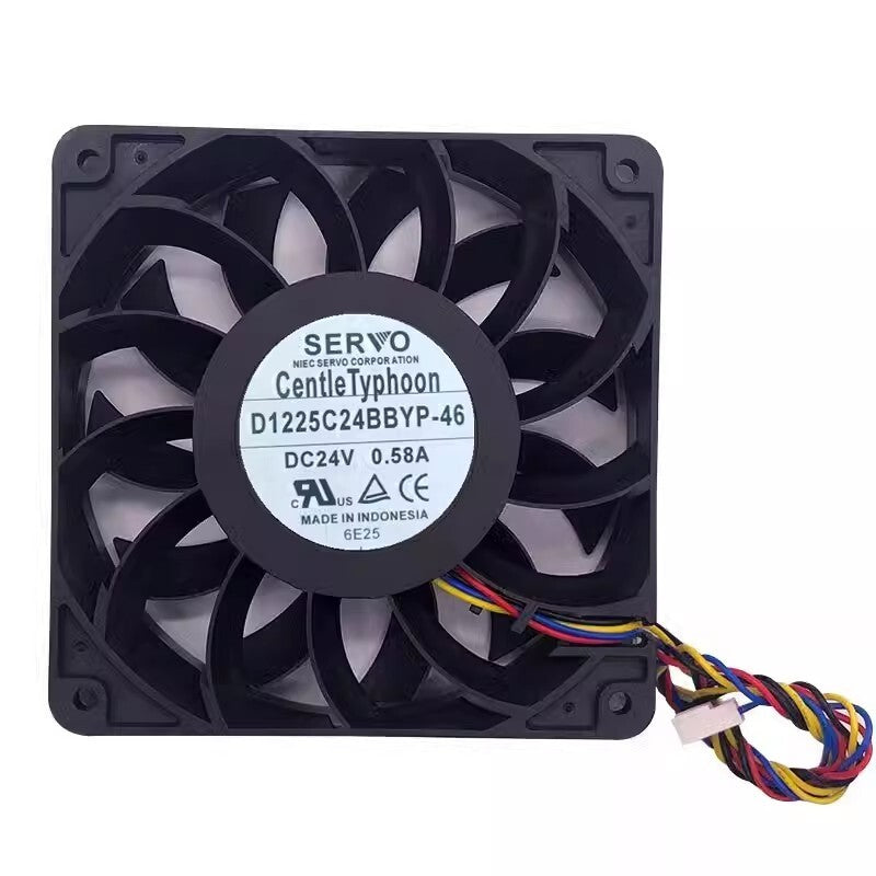 1PCS D1225C24BBYP-46 DC24V 0.58A 4-Wire Silent Cooling Fan