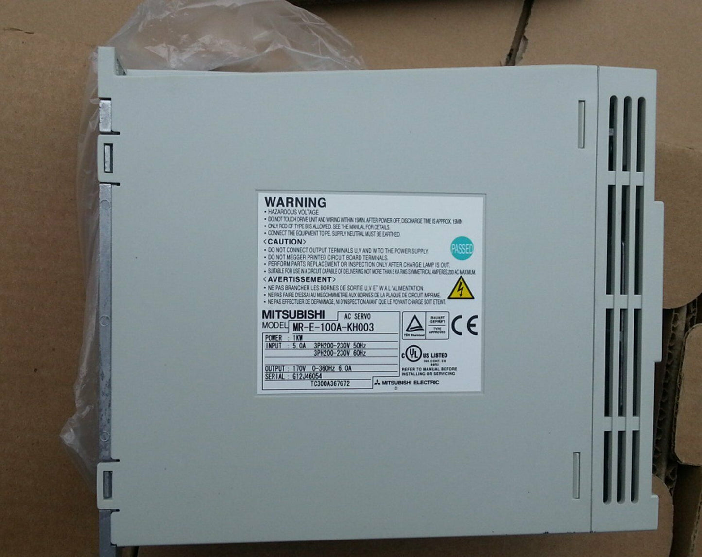 Mitsubishi MR-E-100A-KH003 Servo Amplifier AC - MITSUBISHI