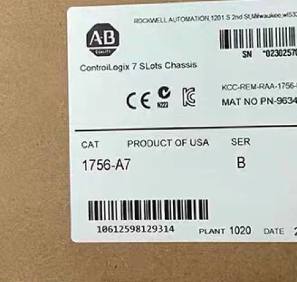 New Factory Sealed 1756-A7 SER C Control Logix 7 Slots Chassis AB - CONTROL LOGIX