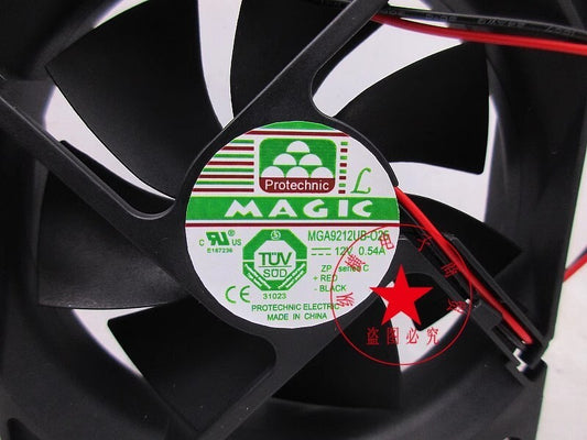 MAGIC MGA9212UB-O25 9025 DC12V 0.54A 9CM 2-Wire Cooling Fan