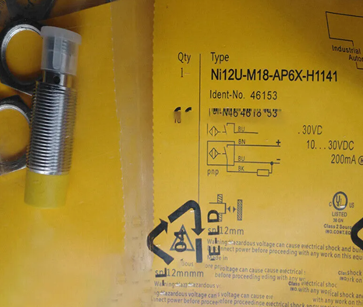 new Turck NI12U-M18-AP6X-H1141 Inductive Sensor, M12, IP67 Proximity 200mA 12mm - TURCK