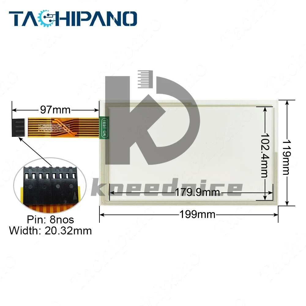 1PC for TPI#1395-001 Rev C #76786-XX-SP Rev A Glass Panel Touch Screen