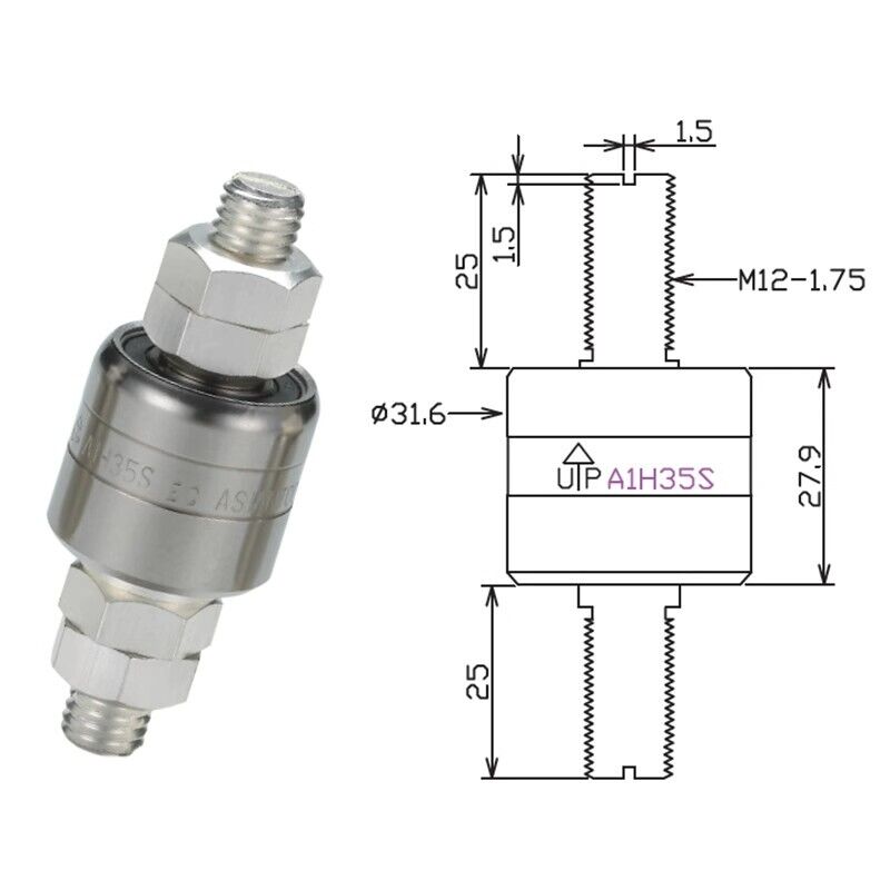 new 1pcs Asiantool Mercury Conductive Slip Ring A1H35S 1pole 350A Rotary Connector - ASIANTOOL